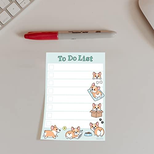 Cute Welsh Corgi Sticky to Do List | Funny Kawaii Corgi Butt Humor Notebook Notepad Note Card | Corgi Lover Gift| 50 Pages 4x6" - SHOP NO2CO2