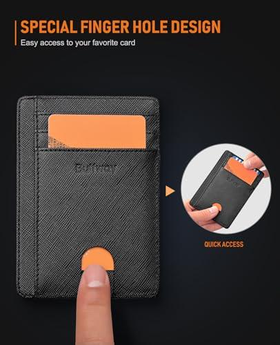 Buffway Slim Minimalist Front Pocket RFID Blocking Leather Wallets for Men and Women - SHOP NO2CO2