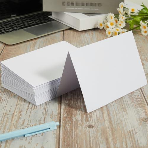 50 Pack Blank Cards Folded Cardstock Thank You Blank Greeting Cards for Invitations, Wedding, Greeting Cards, All Occasion DIY, 4x6 Folded Cards White - SHOP NO2CO2