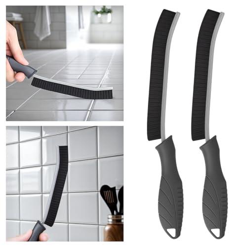 Tile and Grout Brush, Sturdy Crevice Cleaning Brush, Grout Brush with Long Handle, Easy Use Tile Scrub Brush, Cleaning Tool for Household Use, Tile, Grout, Kitchen, Bathroom, Shower, Tub, Sinks - SHOP NO2CO2