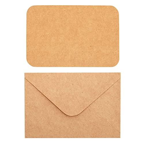 Kraft Paper Blank Greeting Postcards and Envelopes, Rounded Edges (6 x 4 In, 48 Pack) - SHOP NO2CO2