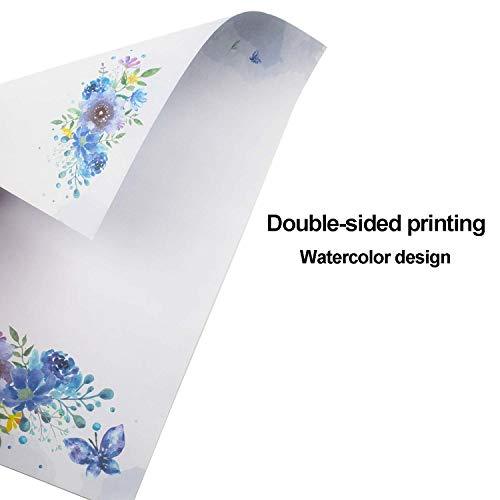 48Pcs Stationary Writing Paper with Envelopes - Japanese Stationery Set Double Sided Printing Floral Letter Writing Paper, 32 Stationary Papers + 16 Envelopes, 7.5 x 10.4 Inch of Each Stationary Paper - SHOP NO2CO2