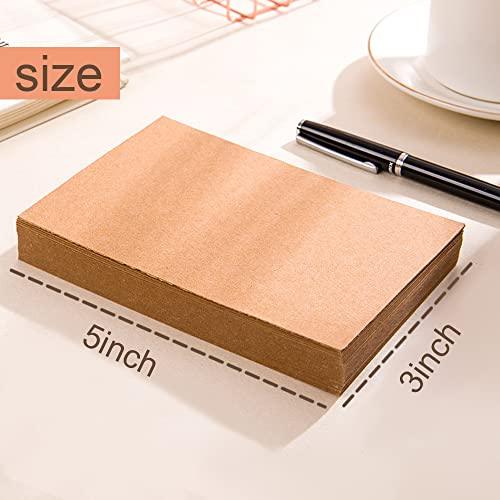 200 Pack Blank 3 x 5 Inch Index Cards, Heavy Study Cards, Note Cards for Office, School Learning, Kraft Paper - SHOP NO2CO2