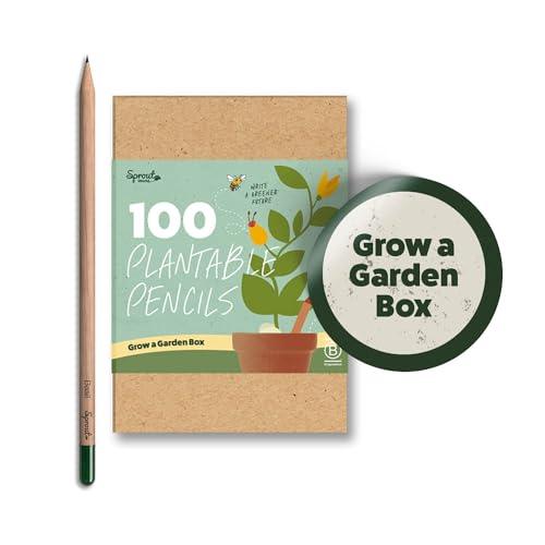 SproutWorld Plantable Pencils | Grow a Garden Box | Wood-Cased | Pre-Sharpened | HB Wooden Pencils with 4 Seed Types | Classroom Bulk Pack of 100 - SHOP NO2CO2