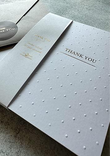 RUN2PRINT Elegant White Thank You Cards With Envelopes & Gold Foil Sticker Bulk Pack of 100 - Suitable for Wedding, Baby Shower, Business, Graduation, Bridal Shower, Funeral All Occasion Cards - SHOP NO2CO2