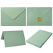 50 Pack Sage-Green A7 Envelopes with Cards 5x7 Thick Folded Cardstock and Gold Stickers for Greeting Cards, Wedding, Birthday, Invitations, Baby Showers (Sage-Green, 5x7) - SHOP NO2CO2