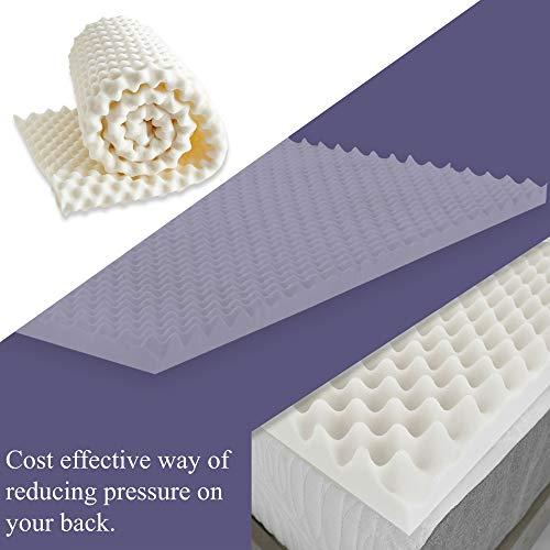 Zayton, 3-Inch Convoluted High Density Foam Mattress Topper, CertiPUR-US Certified for Superior Comfort and Support, Full, White - SHOP NO2CO2