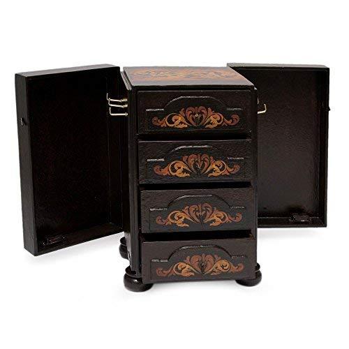 NOVICA Hand Painted Cedar Wood Jewelry Box, Brown, Royal Heritage' - SHOP NO2CO2