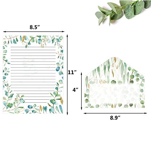 Stationary Paper with Envelopes Eucalyptus Stationary Set with Lines Letter Writing Paper 8.5 x 11 - SHOP NO2CO2