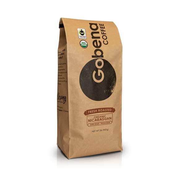 2lb Fair Trade Organic Certified Nicaraguan Whole Bean Dark Roast Coffee, 32 oz, Bulk Coffee, 100% Arabica Coffee - SHOP NO2CO2