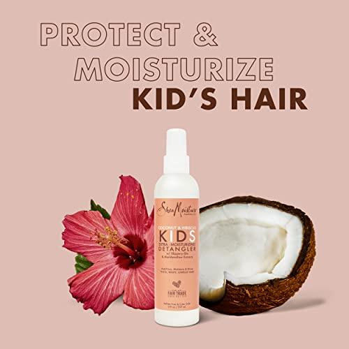 SheaMoisture Coconut & Hibiscus KIDS Extra Moisturizing Detangler, Slippery Elm & Marshmallow Extracts, Anti-Frizz, Moisture & Shine for Thick, Wavy, Unruly Hair, Spray In & Leave-On, 8 oz, Pack of 2 - SHOP NO2CO2