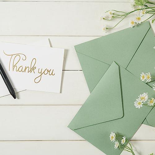 50 Pieces Sage-Green A6 Envelopes Greeting Card Envelopes 6 1/2 x 4 3/4 Inches for 4 x 6 Wedding Invitation Cards, Greeting Cards, Birthday Party Invitations - SHOP NO2CO2