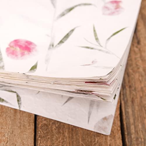 Handmade A4 Thick Natural Flowers Mulberry Paper Sheets, Handmade Paper, Painting, Writing, Decorative Paper, Card Making Paper DIY Craft, 20pcs. (Bougainvillea Flowers/Grass) - SHOP NO2CO2