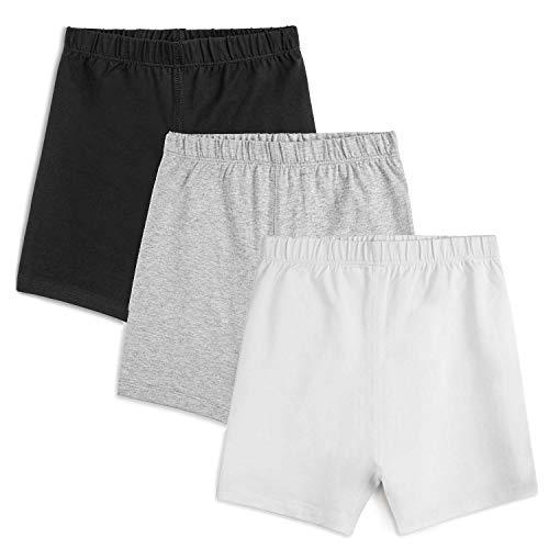 Mightly Girls' Cartwheel Shorts | 95% Soft Organic Cotton with a Touch of Stretch, Basic Undershorts for Kids, Pack of 3 - SHOP NO2CO2