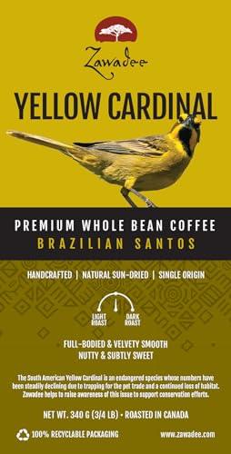 Whole Bean Coffee Yellow Cardinal Brazilian Santos 3/4 lb 340 grams - SHOP NO2CO2