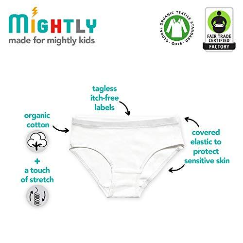 Mightly Tween & Teen Girls' Hipster Bikini Undies | Organic Cotton, Soft&Fresh Panties for Kids&Teens, 3-Pack Underwear Set - SHOP NO2CO2