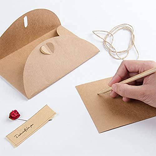 JOHOUSE 50PCS thank you cards with envelopes,Dried Flowers Greeting Cards,Brown Retro Kraft Paper Envelopes, Note Card,Thank Notes,for Father's Day,Wedding,Birthday, Invitation Wish Card - SHOP NO2CO2