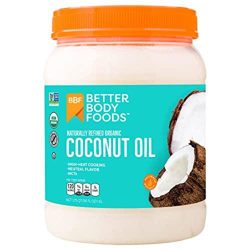 BetterBody Foods Organic, Naturally Refined Coconut Oil, 56 Fl Oz, All Purpose Oil for Cooking, Baking, Hair and Skin Care - SHOP NO2CO2