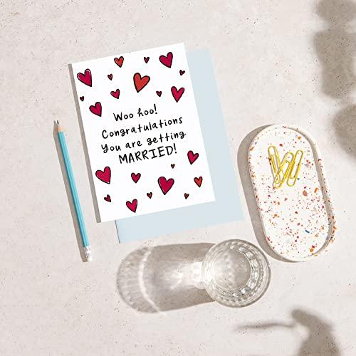 Huxters ‘Woohoo You’re Engaged’ Wedding engagement gifts A5 Congratulations card - Engagement gifts for couple - Recyclable Paper with Envelope - Fun Greetings Card, FSC Certified and Sustainable… - SHOP NO2CO2