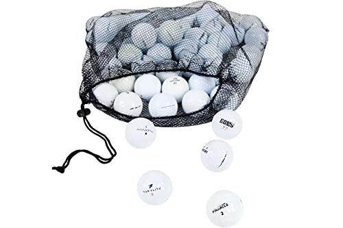 Clean Green Golf Balls - 48 Recycled Used Golf Balls in Good Condition - Great for Practice - Includes Reusable Mesh Carrying Bag - SHOP NO2CO2