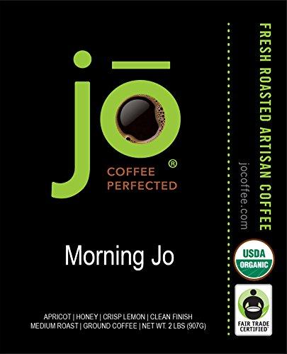 MORNING JO: 2 lb, Organic Breakfast Blend Ground Coffee, Medium Roast, Fair Trade Certified, USDA Certified Organic, NON-GMO, 100% Arabica Coffee, Gluten Free, Gourmet Coffee from Jo Coffee - SHOP NO2CO2