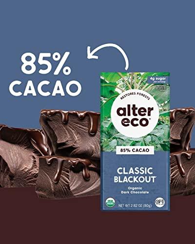 Alter Eco | Dark Chocolate Bars | Pure Dark Cocoa, Fair Trade, Organic, Non-GMO, Gluten Free (6-Pack Classic Blackout) - SHOP NO2CO2