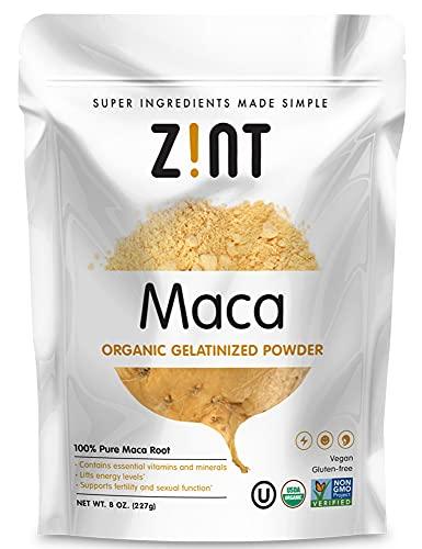 Zint Organic Maca Powder: Paleo Certified, Gelatinized, Non GMO, Yellow Maca Root - Adaptogen Superfood for Smoothies and Baking (8 oz) - SHOP NO2CO2