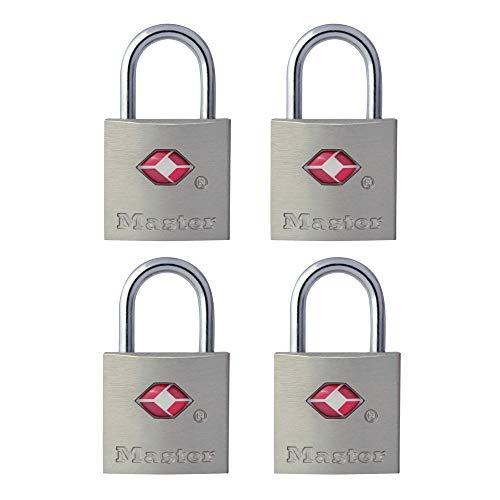 Master Lock TSA Luggage Locks with Key, TSA Approved for Backpacks, Bags and Luggage, 4 Pack, 4683Q, Brass - SHOP NO2CO2