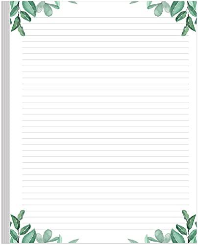 Stationery Lined Paper, Letter Size Unpunched Ruled Filler Paper, 100Sheets / 200Pages Loose-Leaf Line Paper, 100gsm White Paper, 8.5'' x 11'', Leaf - SHOP NO2CO2