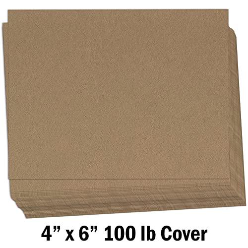 Hamilco Brown Kraft Cardstock Paper Cards 4x6 " Thick Blank Card Stock Heavy Weight 100 lb Cover - 100 Pack - SHOP NO2CO2