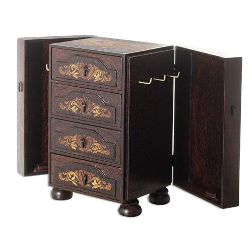 NOVICA Hand Painted Cedar Wood Jewelry Box, Brown, Royal Heritage' - SHOP NO2CO2