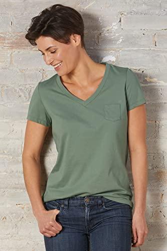 Women's 100% Organic Cotton Relaxed Pocket V-Neck T-Shirt - SHOP NO2CO2