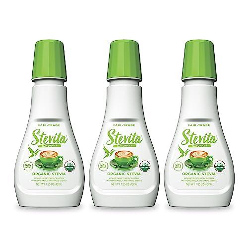 Stevita Organic Liquid Stevia - 1.35 oz, Pack of 3 - All-Natural Sweetener, Zero Calories - USDA Organic, Non-GMO, Vegan, Kosher, Keto, Paleo, Gluten Free - 600 Total Servings - SHOP NO2CO2