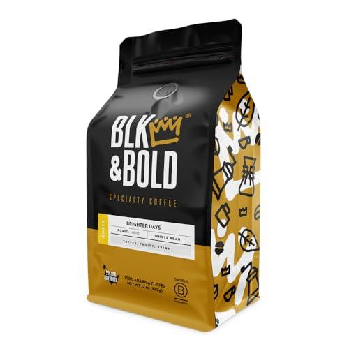 BLK & Bold Brighter Days Coffee | Light Roast | Fair Trade & Micro-Roasted | Certified Kosher | Black Owned Business | 100% Arabica | Whole Bean | 12 oz Bag - SHOP NO2CO2