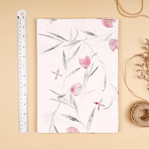 Handmade A4 Thick Natural Flowers Mulberry Paper Sheets, Handmade Paper, Painting, Writing, Decorative Paper, Card Making Paper DIY Craft, 20pcs. (Bougainvillea Flowers/Grass) - SHOP NO2CO2