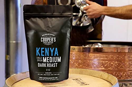 Kenya AA Medium Dark Roast Coffee Beans, Single Origin Whole Bean Coffee, Full Bodied Gourmet Coffee - 12 oz Bag - SHOP NO2CO2