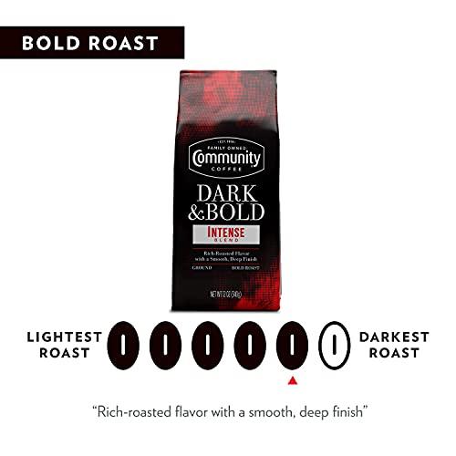 Community Coffee Dark & Bold Intense Blend, Dark Roast Ground Coffee, 12 Ounce Bag (Pack of 1) - SHOP NO2CO2