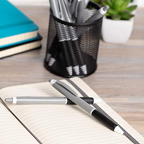 Simply Genius Pens in Bulk - 100 pack of Office Pens - Retractable Ballpoint Pens in Black Ink - Great for Schools, Notebooks, Journals & More (Gray/Black, 100pcs) - SHOP NO2CO2