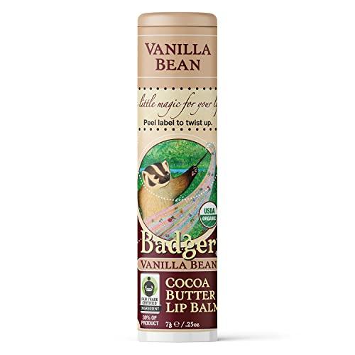 Badger - Cocoa Butter Lip Balm, Creamy Cocoa, Certified Organic Lip Balm, Fair Trade, Natural Lip Balm, Lip Butter, Lip Balm Cocoa Butter, Cocoa Care Lip Balm, 0.25 oz - SHOP NO2CO2