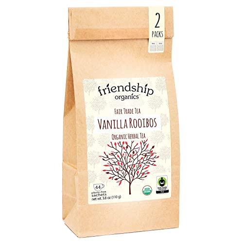 Friendship Organics Vanilla Rooibos Tea Bags, Organic and Fair Trade Herbal 44 Count - SHOP NO2CO2