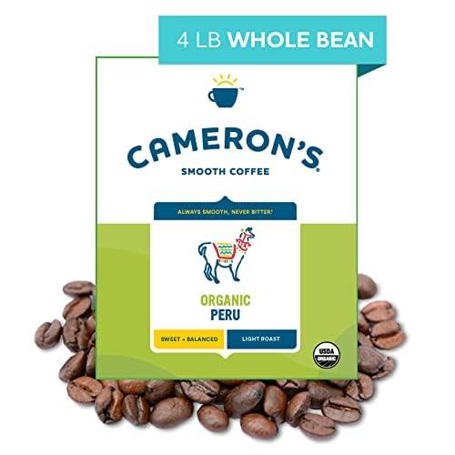 Cameron's Coffee Roasted Whole Bean Coffee, Organic Peru, 4 Pound, (Pack of 1) - SHOP NO2CO2