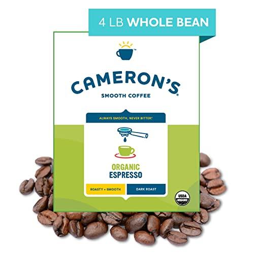 Cameron's Coffee Roasted Whole Bean Coffee, Organic Espresso, 4 Pound, (Pack of 1) - SHOP NO2CO2