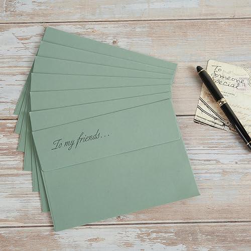 50 Pack 5 x 7 Envelopes Colored Self Seal for Wedding, Party Invitations, Greeting Cards, Announcements, Photos, 5.24 x 7.21 Inches (Sage Green) - SHOP NO2CO2