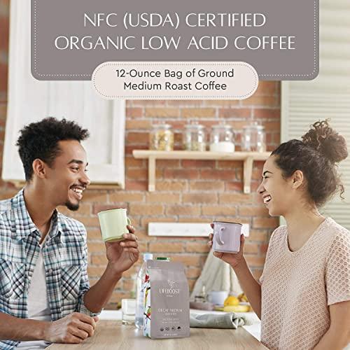 Lifeboost Coffee Medium Roast Swiss Water Decaf Coffee Ground - Low Acid Single Origin USDA Decaf Organic Coffee - Non-GMO Coffee Third Party Tested For Mycotoxins & Pesticides - 12 Ounces - SHOP NO2CO2