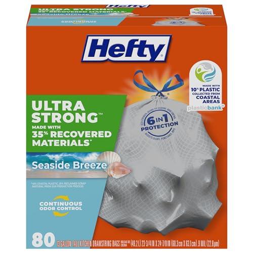 Hefty® Ultra Strong Tall Kitchen Trash Bags, 35% Recovered Materials, Seaside Breeze, 13 Gallon, 80 Count - SHOP NO2CO2