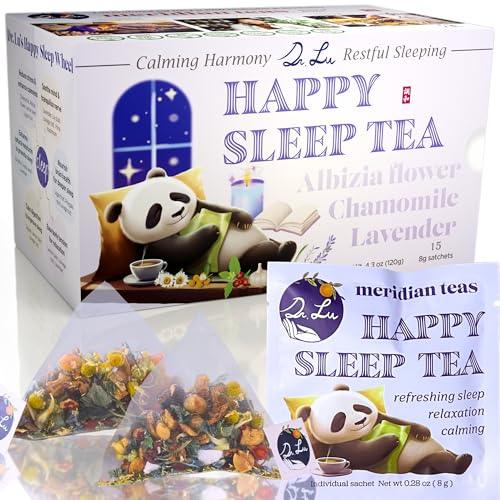 Dr. Lu's Happy Sleep Tea | 100% Natural Melatonin Sleepytime Tea for Deep Sleep | Bedtime Tea with 11 Relaxing Herbs | Chamomile Tea Bags, Lavender & Lemon Balm - SHOP NO2CO2