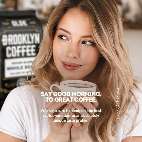 BROOKLYN COFFEE Whole Bean, House Blend Medium Roast (5lb) Balanced, Breakfast, Classic - Fresh Bulk Coffee Beans Roasted Weekly in NYC - SHOP NO2CO2