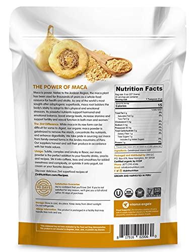 Zint Organic Maca Powder: Paleo Certified, Gelatinized, Non GMO, Yellow Maca Root - Adaptogen Superfood for Smoothies and Baking (8 oz) - SHOP NO2CO2