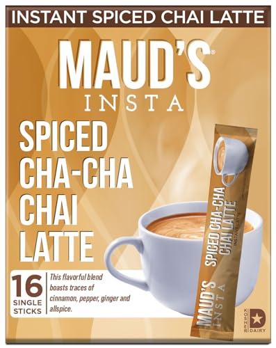 Maud's Spiced Chai Tea Latte Instant Sticks, 16ct. Solar Energy Produced Single Serve Spiced Chai Tea Latte Instant Travel Stick Packs, Instantly Hot or Iced Tea, 100% California Tea Blend - SHOP NO2CO2