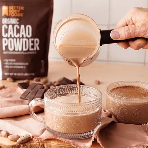 BetterBody Foods Organic Cacao Powder, Rich Chocolate Flavor, Non-GMO, Gluten-Free, Cocoa, 16 ounce, 1 lb bag - SHOP NO2CO2